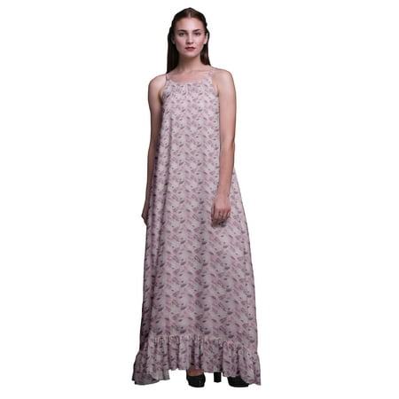 

Bimba Peach Leaves Texture & Nightwear for Women Printed Nightgown Spaghetti Strap Maxi Dress Sleepwear XXX-Large