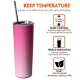 thumbnail image 6 of 20oz Pink Gradient Leopard Print Skinny Tumblers Stainless Steel Tumbler with Lid and Straw,Vacuum Insulated Double Wall Travel Tumbler Cups with Cleaning Brush for Coffee,Tea, 6 of 6