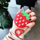 thumbnail image 2 of Funda de silicona para Airpods Pro compatible con Airpods Pro Case Funny Cute 3D Cartoon Cover [Serie de frutas y verduras] (Fresa sonriente) JAMW Sencillez, 2 of 5