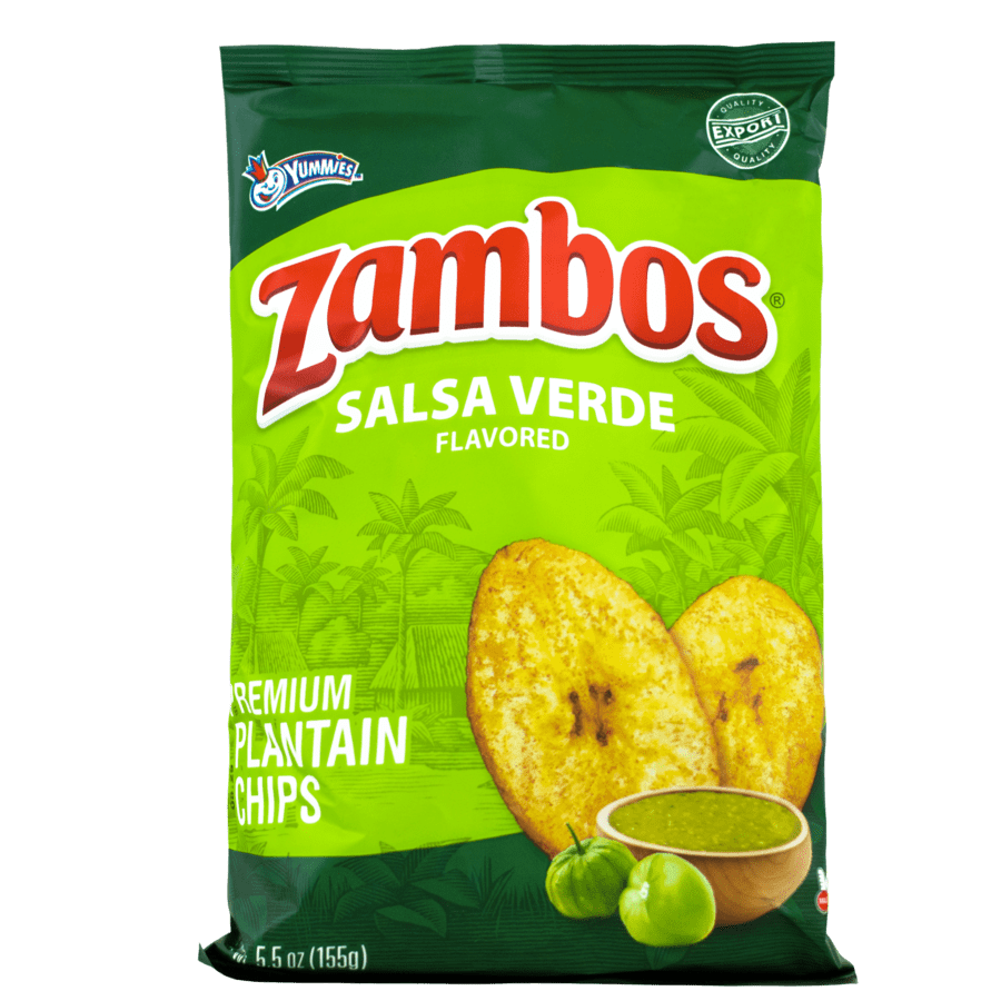 Zambos Salsa Verde Plantain Chips 2.5 oz (Pack of 6)