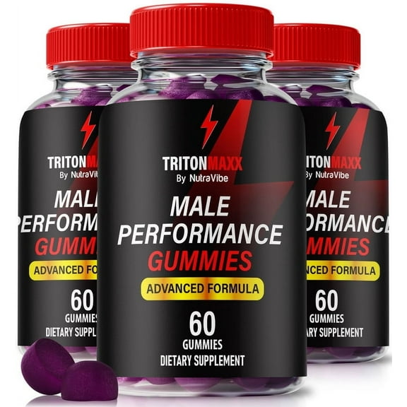 (3 Pack) Triton Maxx Gummies – Official Triton Max ME All-Natural Gummy for Physical Health & Well-Being, Gomitas for Energy, Vitality & Wellness Support, Reviews (180 Gummies)