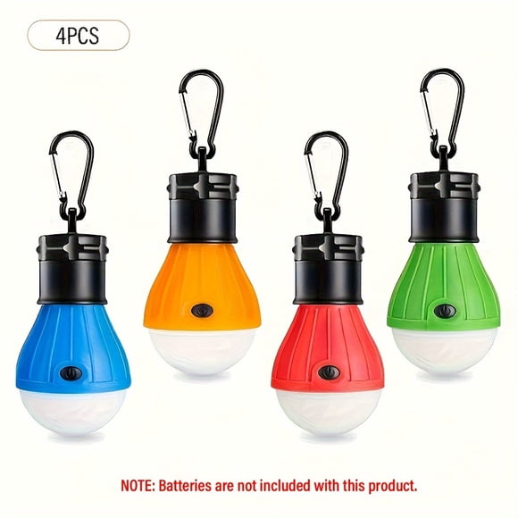 CNKOO LED Camping Lanterns 4-Pack Wall Mount Clip-On Hooks Battery-Powered Portable Tent Lights Multi-Mode Hurricane Emergency Lantern Suitable for Hiking Backpacking and Power Out