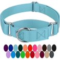thumbnail image 1 of HSHDLDF Country Brook Petz Ocean Blue Martingale Heavy Duty Nylon Dog Collar 21 Vibrant Color Options (3/8 Inch Width, Mini), 1 of 7