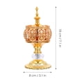 thumbnail image 6 of TAILTOSS Middle Eastern Incense Burner Golden For Meditation Aid Yoga Room 1 Set 3.1x3.1x7.1in, 6 of 7