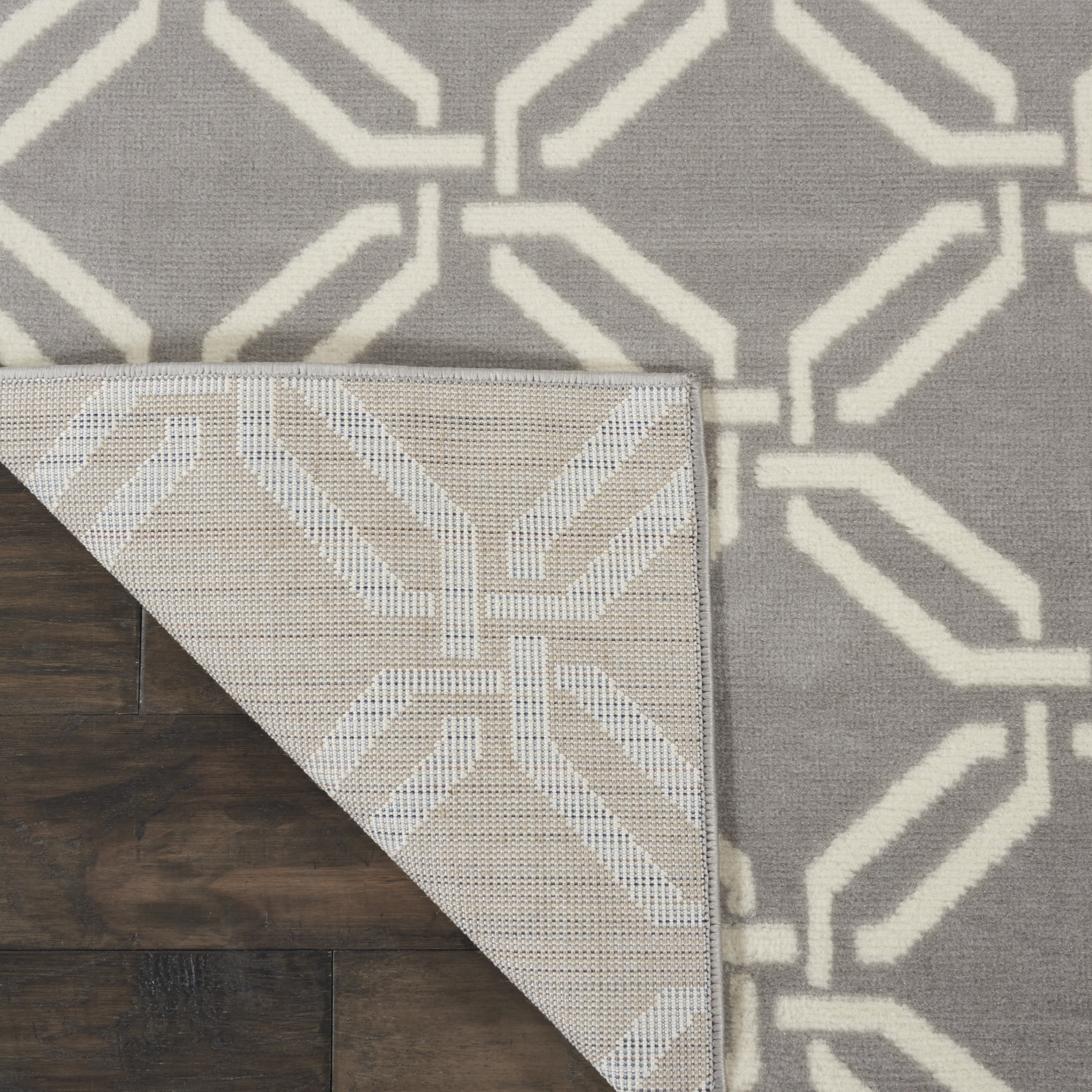 Nourison Bliss Transitional Trellis Grey 2'3" x 7'3" Area Rug, (2' x 7')