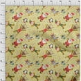 thumbnail image 3 of oneOone Cotton Poplin Pale Yellow Fabric Cartoon Animal|Candy Stick & Santa Christmas Diy Clothing Quilting Fabric Print Fabric By Yard 42 Inch Wide, 3 of 4