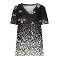 thumbnail image 3 of Birdeem Womens Spring and Summer Casual V-Neck T-Shirt Printed Short Sleeved Top, 3 of 5