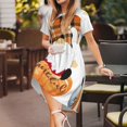 thumbnail image 3 of Easygdp Autumn Gnomes para Vestido Transpirable de Mujer, Vestido Suelto de Manga Corta con Pliegues y Bolsillos para el Verano, 3 of 6