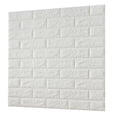 thumbnail image 3 of Papel tapiz 3D Etiqueta de pared de ladrillo Espuma TV Calcomanía de fondo Autoadhesivo Peel adhesivo, 10 piezas, Blanco sidaley HA002452-17, 3 of 6