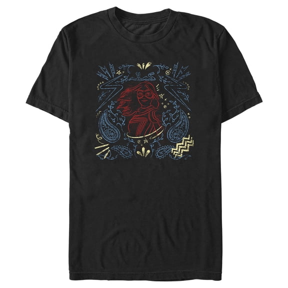 Men's Marvel: Ms. Marvel Kamala Khan Doodles Graphic Tee Black 3X Large