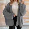 thumbnail image 2 of iHPH7 Open Front Cardigan for Women Fall Outfits for Women Open Cardigans for Women Open Cardigans for Women Cardigan with Pockets Travel Cardigan Chunky Knit Cardigan Gray XL, 2 of 5