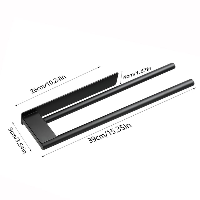 Barra para toallas autoadhesiva en forma de H, soporte para toallas de pared, acero inoxidable cepillado, toallero de baño, colgador de toallas autoadhesivo en forma de H para baño, cocina, caravana,