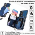 thumbnail image 2 of ELEHOLD Samsung Galaxy A53 5G Crossbody Wallet Case, Zipper PU Leather Phone Case with Card Holder Wrist Strap Purse Cover for Samsung Galaxy A53 5G,Blue, 2 of 7