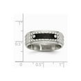 thumbnail image 7 of Stainless Steel Brushed and Polished Black IP-plated Faceted Ring Size: 10; for Adults and Teens; for Women and Men, 7 of 7