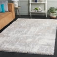 thumbnail image 2 of SAFAVIEH Lindsay Alexis Distressed Polyester Shag Area Rug, Grey/Ivory Beige, 5'3" x 7'6", 2 of 10