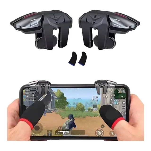 Gatillos Celular Con 4 Botones + Dedales Gamer,gatillos