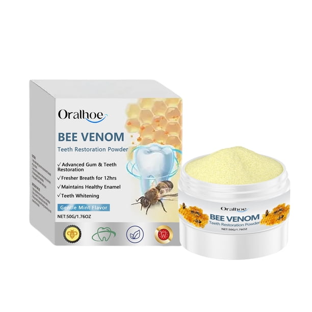 Bee Venom Care Tooth Powder for Gum Protection, Lasting Freshness, Clean Breath, Gentle Ingredients for Dental Care