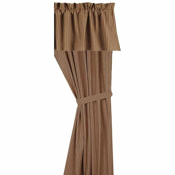 Home Collection by Raghu York Ticking Barn Red & Nutmeg Panel, 72" x 63"