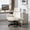 White, variant on Criss Cross Chair with Adjustable Armrests & Wheels & Headrest, PU Lounge Vanity Desk Chair with Wide Seat for Cross-Legged Sitting, Swivel Task Office Chairs for Home, Gaming, Office, (Gray)