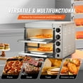 thumbnail image 6 of VEVOR Commercial Pizza Oven Countertop, 14" Double Deck Layer, Stainless Steel Electric Pizza Oven with Stone and Handle, Multipurpose Indoor Pizza Maker for Restaurant Home Pretzels Baked, 6 of 9