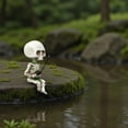 thumbnail image 6 of Deeceymbur Halloween Fishing Skeleton Resin Sitting Or Ments Indoor and Outdoor Decor for Spooky Halloween and Ghost Festival Scenes Multicolor, 6 of 10