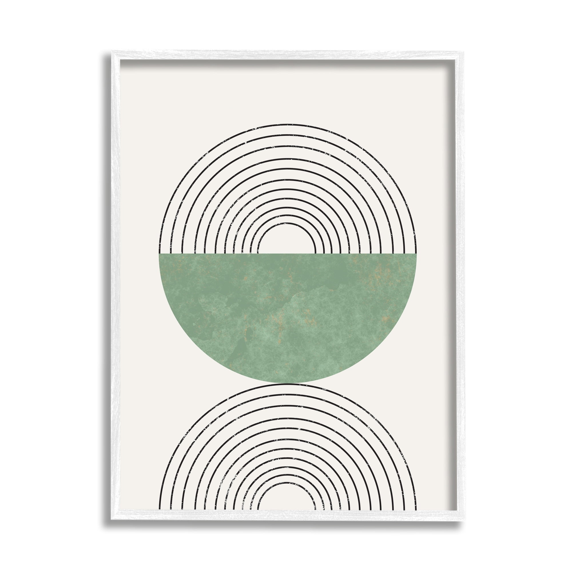 Stupell Industries Abstract Geometric Circular Study Curved Art Deco Graphic Art Framed Art Print Wall Art, 16x20, By Daphne Polselli