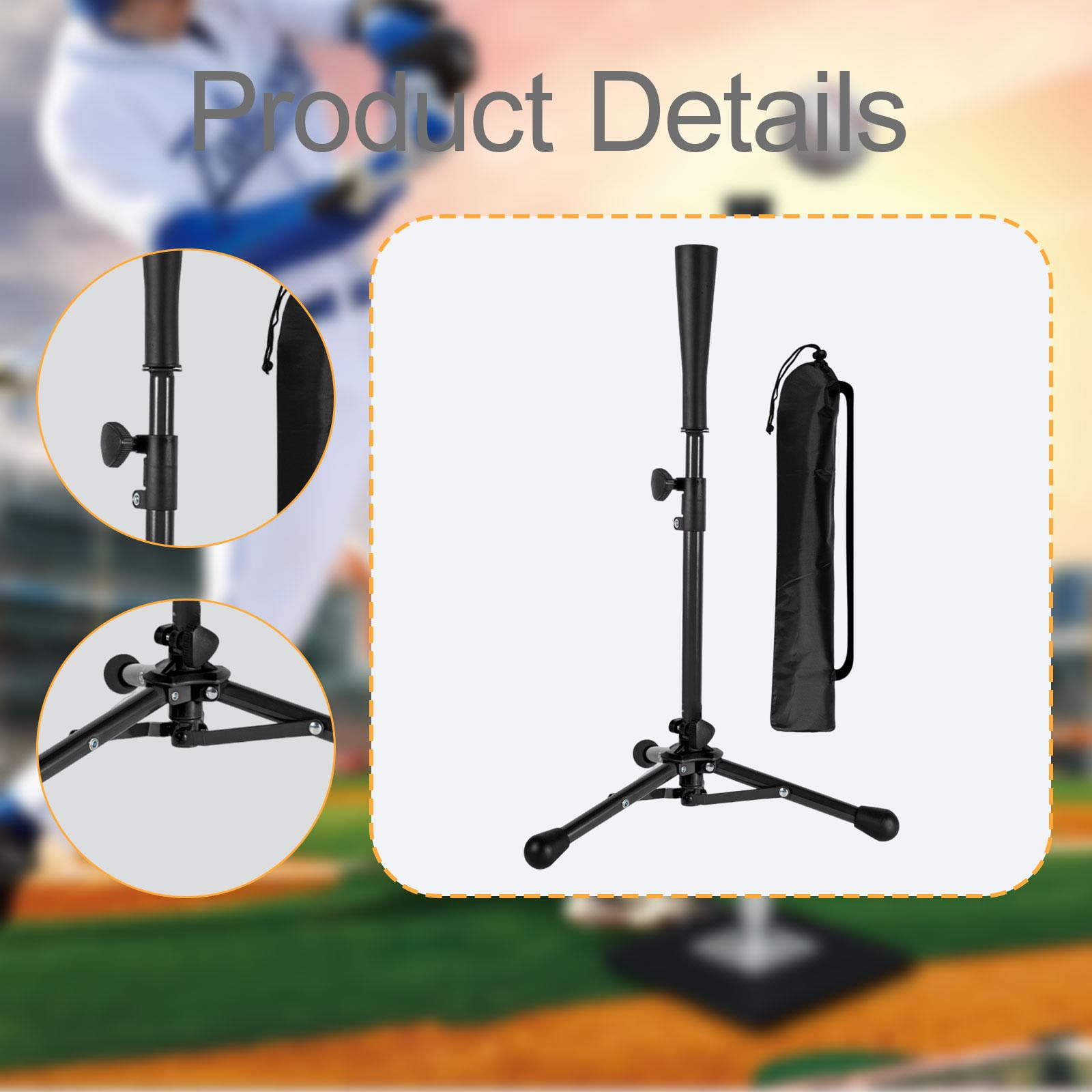 funtasica Baseball Batting Tee Tripod Stand, Adjustable Tripod Base, Improves Batting Accuracy with Carrying Bag, Hitting Tee for Women And Men Black