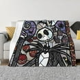 thumbnail image 1 of Goofa The Nightmare Before Christmas Pattern Fleece Throw Blanket for Couch, Soft Checkered Flannel Blanket for Sofa, Warm Cozy Decorative Blanket Fall Decor Gift-60"x50", 1 of 6