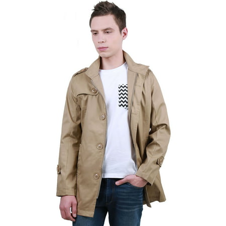 1715-F03 Mens Long Sleeve Button Closure Autumn New Fashion Trench