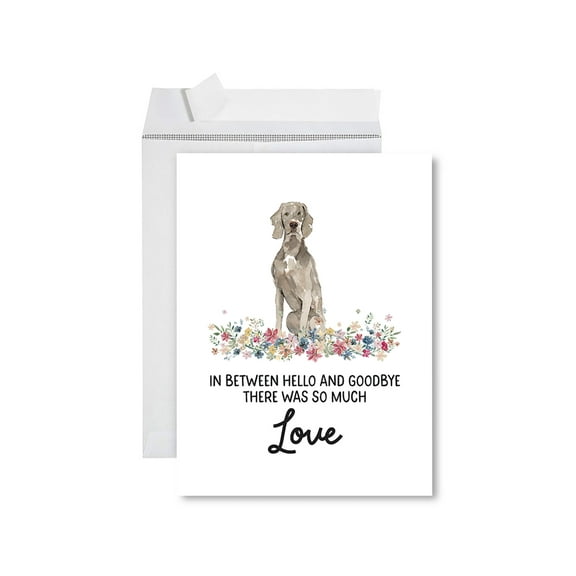 Koyal Wholesale Jumbo Pet Sympathy Card with Envelope, Weimaraner, Loss Of Pets, Dog Grief Bereavement Card 1-Pk