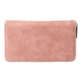 thumbnail image 1 of Cartera larga mujer Nikou bloqueo NFC RFID tarjetero piel sintética correa de transporte rosa, 1 of 15