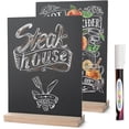 thumbnail image 1 of GHSDFBB 2 Pack Tabletop Chalkboard Sign with Base Stand, 8 x12 Inch Menu Chalk Board Sign Store Food Signs, Message Boards for Party, Wedding, Tables Decoration, Bar and Restaurant, 1 of 6
