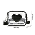 thumbnail image 3 of SLYNSHome Transparent Crossbody Bag,Heart Decor PVC Adjustable Strap Fashion Shoulder Purse,Black Lightweight Clear Mini Handbag For Daily Outdoor Use, 3 of 6