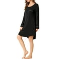 thumbnail image 4 of Unique Bargains Women’s Lounge Dress Pajama Round Neck Soft Sleepwear Nightgown, 4 of 6