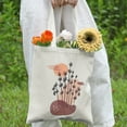 thumbnail image 5 of 2Pcs Canvas Tote Bag for Women Aesthetic Tote Bag Reusable Flower Tote Bag with Handles for Shopping School Supplies, 5 of 7
