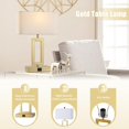 thumbnail image 5 of Gold Table Lamps Set of 2 with Dual USB Ports, 3-Way Dimmable Touch Control Bedside Lamps, Modern Bedroom Table Lamp for Living Room, Nightstand LED Bulbs Included, 5 of 7