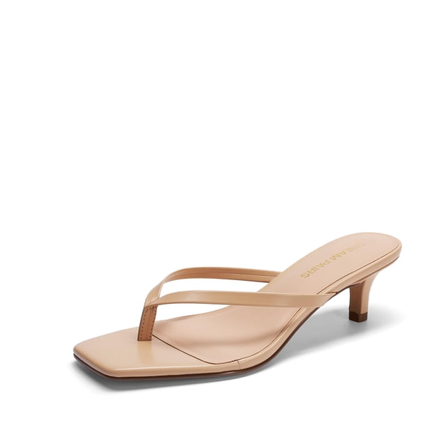 Sandalia DREAM PAIRS Tacones Kitten Nude 5 cm Bajos con Tira entre Dedos