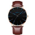 thumbnail image 3 of Resicozy Classic Gentleman Quartz Watch Leather Band Watch Dial Office Daily Male Wristwatch L One Size, 3 of 4