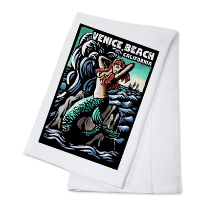 Venice Beach, California, Mermaid (100% Cotton Tea Towel, Decorative Hand Towel, Kitchen and Home)