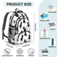 thumbnail image 5 of Black Cat and Bowtie White Pattern Backpack for School, Cute School Bag with Adjustable Shoulder Straps and Padded Back, 16.9"x12.6"x5.9", 5 of 5