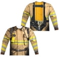 thumbnail image 1 of Firefighter Costume (Front - Back Print) - Regular Fit Long Sleeve Shirt - Small, 1 of 2