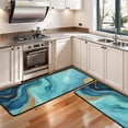 thumbnail image 3 of Kitchen Rugs Sets Of 2,Blue Marble Gold Wave Pattern Anti Fatigue Kitchen Mat Rugs Non Slip Washable,Decorative Kitchen Floor Mats for Kitchen,Sink,Laundry,17"x47"+17"x47", 3 of 5