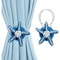 thumbnail image 1 of Alzapaños para cortinas, lazos magnéticos para cortinas, (Juego de 4) ganchos de sujeción para cortinas con perlas de estrella de mar, Clips para ventanas decorativas bohemias pequeñas, 1 of 5