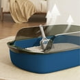 thumbnail image 5 of Luxcidy Cats Litter Pan, Oversized High Fence Semi-Closed Box, Splashproof Thickened Litter Tray for Large Cats, Anti-Scatter Pet Supplies & Odor Control Solution for Home (Blue), 5 of 6