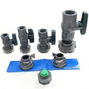 Van Enterprises Rain Barrel Garden Spigot Kit - 1 PVC Ball Valve Hose Bibb with Bulkhead Fitting Adapter