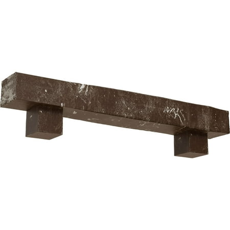 

Ekena Millwork 4 H x 8 D x 48 W Knotty Pine Faux Wood Fireplace Mantel Kit w/ Alamo Corbels Vintage Mahogany
