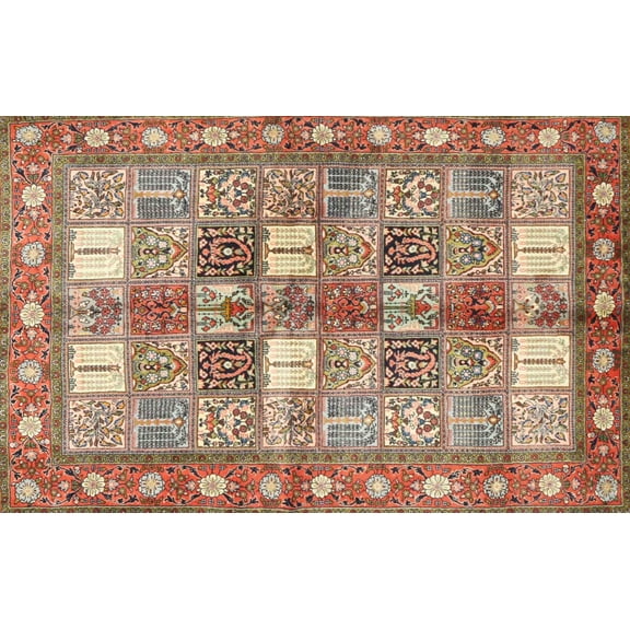 Ahgly Company Machine Washable Indoor Rectangle Traditional Chestnut Red Area Rugs, 5' x 7'