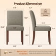 thumbnail image 4 of AFO Upholstered Dining Chairs Set of 2, Modern Parsons Dining Chairs with Solid Wood Legs & High Back Padded, Fabric Kitchen Side Chairs For Dining Room, Cafe & Kitchen, Taupe, 4 of 10