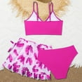 thumbnail image 6 of Gelikeya Girl 3 Piece Swimsuits Bathing Suit High Waist Floral Prints Bikini Set with Shorts Swimwear for Size 8-14 Years #01 Hot Pink & 17-18 Years, 6 of 6
