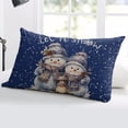 thumbnail image 5 of Navy Blue Snowman Christmas Throw Pillow Covers, Watercolor Xmas Snowflake Soft Breathable Pillow Cases with Invisible Zipper for Sleeping, Standard Pillowcases for Couch Bed Sofa Chair 20x26 Inches, 5 of 6